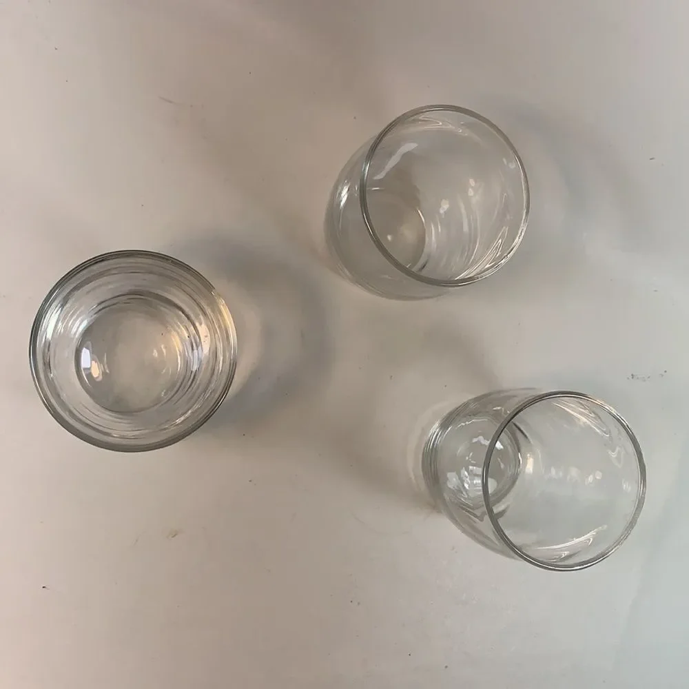 Set Vintage Small 3 Beer Tasting 5 Oz Clear Glass